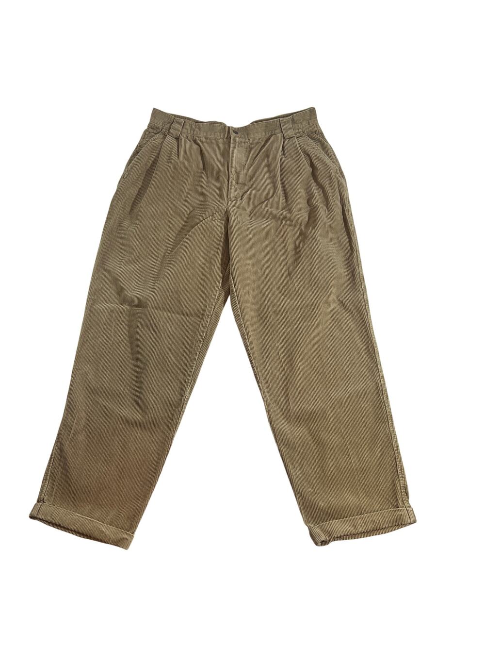 Bert Pulitzer Corduroy Pants Khaki Pleated Mens 38x32